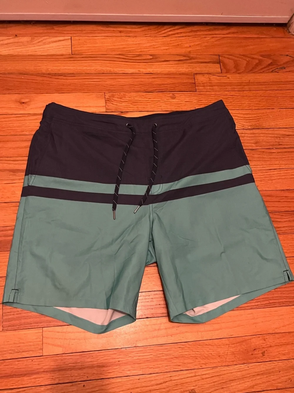 Fair Harbor Men's Teal and Navy Ozone Board Short